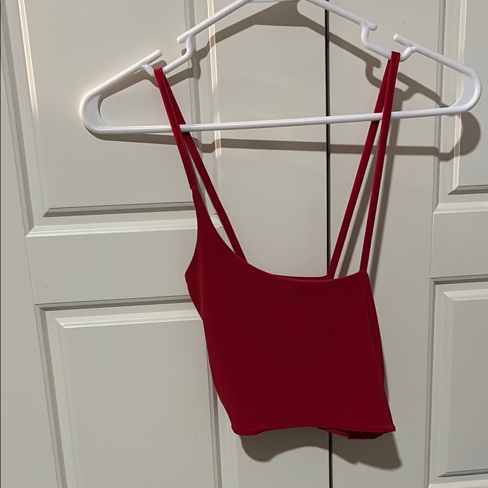 PrettyLittleThing Red Cropped Fitted Tank Top